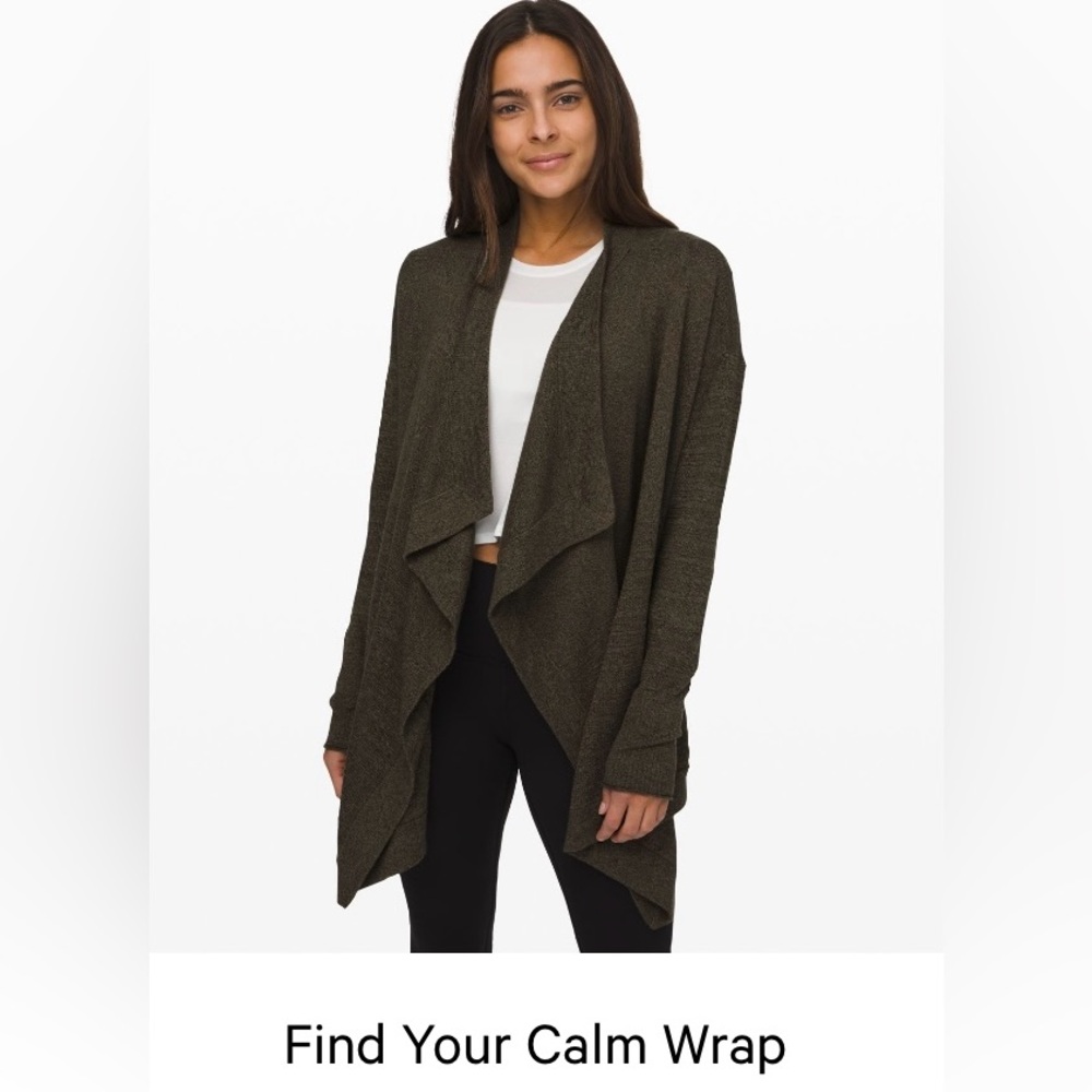 Lululemon Find Your Calm cardigan wrap Dark Olive - Size 4